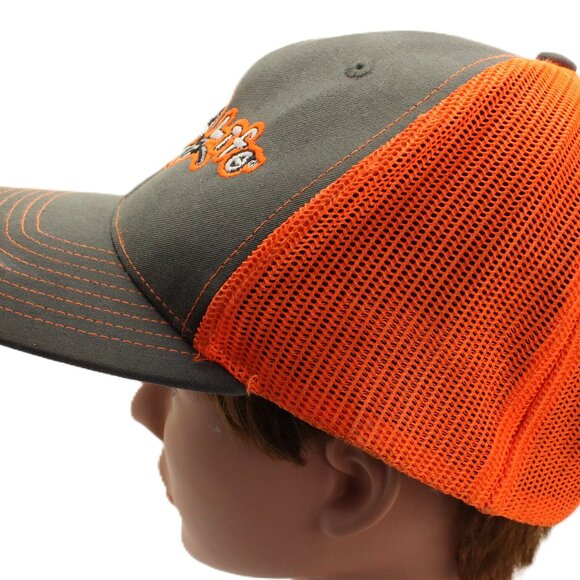 Richardson Style 112- Diesel Life Gray Neon Orange Trucker Snapback Hat - Picture 6 of 10